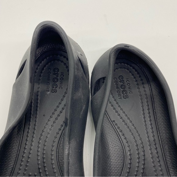 Crocs Kadee Ballet Flats Black Slip On Shoes Size 10 - Picture 3 of 6
